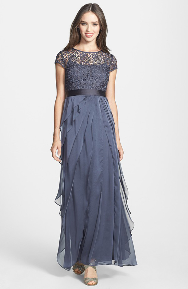layered evening gown